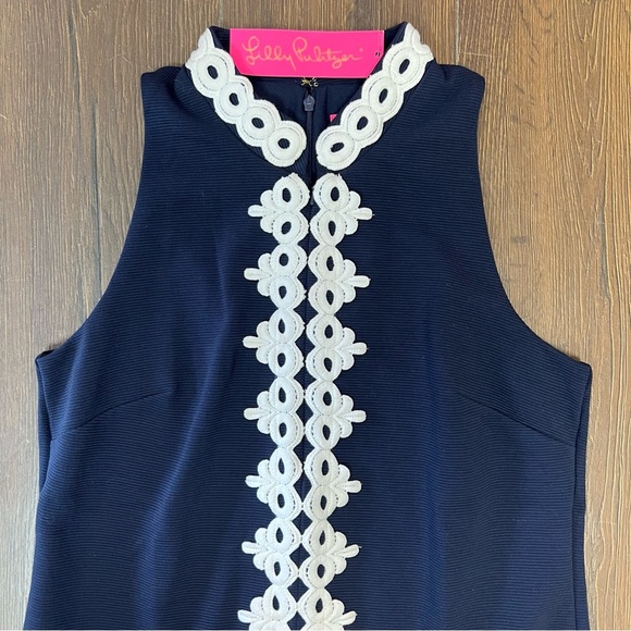 🆕 Lilly Pulitzer True Navy Callista Shift Dress NEW RTL $168 SZ LG - Picture 4 of 7